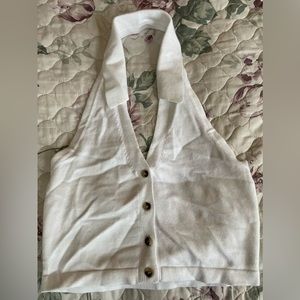 White low cut crop top